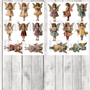 Vintage Fairy Dolls Fussy Cut Set - Junk Journal , Printable Journal, Junk Journal Tags, Junk Journal Ephemera