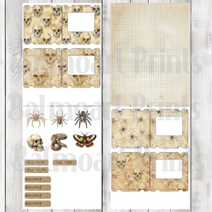 Halloween Specimen Card Tag Kit - Loaded Tags | Ephemera Labels | Paper Craft | Junk Journal Images Clip Art | Fussy Cut