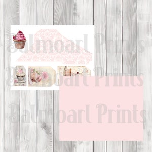 Pink Cupcake Loaded Tag Kit - Loaded Tags | Ephemera Labels | Paper Craft | Junk Journal Images Clip Art | Fussy Cut