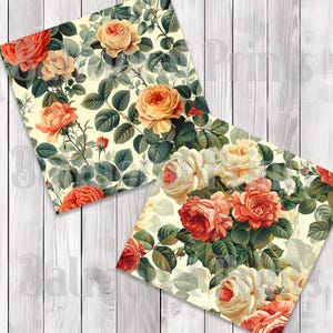 Victorian Roses - Seamless Pattern - Digital Paper - Printable Journal, Scrapbook Paper, Seamless