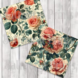 Victorian Roses - Seamless Pattern - Digital Paper - Printable Journal, Scrapbook Paper, Seamless