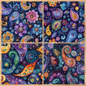 Purple Paisley- Seamless Pattern - Digital Paper - Printable Journal, Scrapbook Paper, Seamless