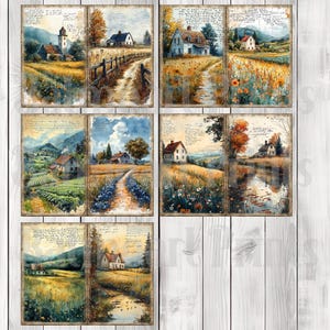Countryside Farm - Journal Paper Set, Junk Journal Pages, Flower Junk Journal Paper, Printable Journal, Scrapbook Paper, Digital Paper