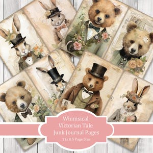 Whimsical Victorian Tale - Journal Paper Set, Junk Journal Pages, Flower, Journal Paper, Printable Journal, Scrapbook Paper, Digital Paper