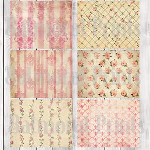 Pink Vintage Rose - Journal Paper Set, Junk Journal Pages, Junk Journal Paper, Printable Journal, Scrapbook Paper, Digital Paper