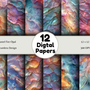 Pastel Fire Opal - Seamless Pattern - Digital Paper - Printable Journal, Scrapbook Paper, Seamless