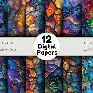 Fire Opal - Seamless Pattern - Digital Paper - Printable Journal, Scrapbook Paper, Seamless