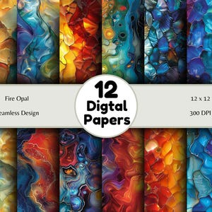 Fire Opal - Seamless Pattern - Digital Paper - Printable Journal, Scrapbook Paper, Seamless