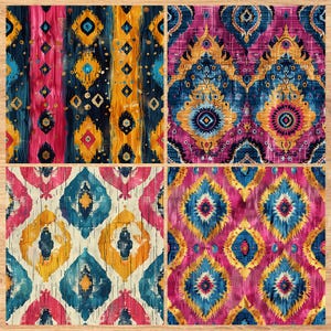 Ikat Weaving Pattern - Seamless Pattern - Digital Paper - Printable Journal, Scrapbook Paper, Seamless