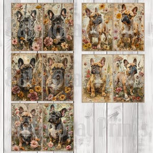French Bulldog - Journal Paper Set, Junk Journal Pages, Dog, Journal Paper, Printable Journal, Scrapbook Paper, Digital Paper