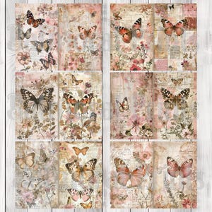 Painted Lady Butterfly - Junk Journal Kit, Journal Pages, Papers, Ephemera, Tags, Printable, Scrapbook Kit, Digital Download
