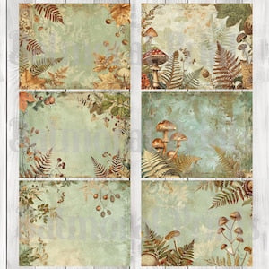 Sage and Chestnut Woodland - Journal Paper Set, Junk Journal Pages, Junk Journal Paper, Printable Journal, Scrapbook Paper, Digital Paper