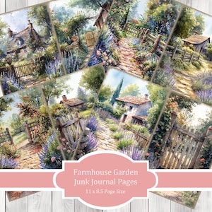 Farmhouse Garden - Journal Paper Set, Junk Journal Pages, Flower Junk Journal Paper, Printable Journal, Scrapbook Paper, Digital Paper