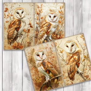 Snowy Owl - Junk Journal Pages, Journal Paper Set, Bird Junk Journal Paper, Printable Journal, Scrapbook Paper, Digital Paper
