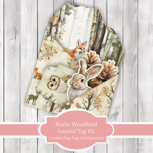 Rustic Woodland Loaded Tag Kit - Loaded Tags | Ephemera Labels | Paper Craft | Junk Journal Images Clip Art | Fussy Cut
