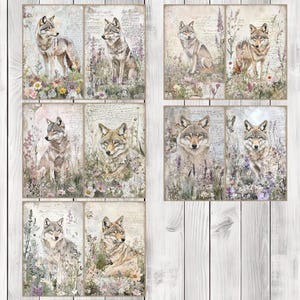 Lupine Meadow - Junk Journal Pages, Journal Paper Set, Bird Junk Journal Paper, Printable Journal, Scrapbook Paper, Digital Paper