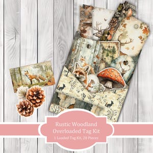Rustic Woodland Overloaded Tag Kit - Botanical - Loaded Tags | Ephemera Labels | Paper Craft | Junk Journal Images Clip Art | Fussy Cut