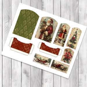 Classic Christmas Loaded Tag Kit - Botanical - Loaded Tags | Ephemera Labels | Paper Craft | Junk Journal Images Clip Art | Fussy Cut