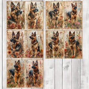 German Shepherd - Junk Journal Pages, Journal Paper Set, Dog, Journal Paper, Printable Journal, Scrapbook Paper, Digital Paper
