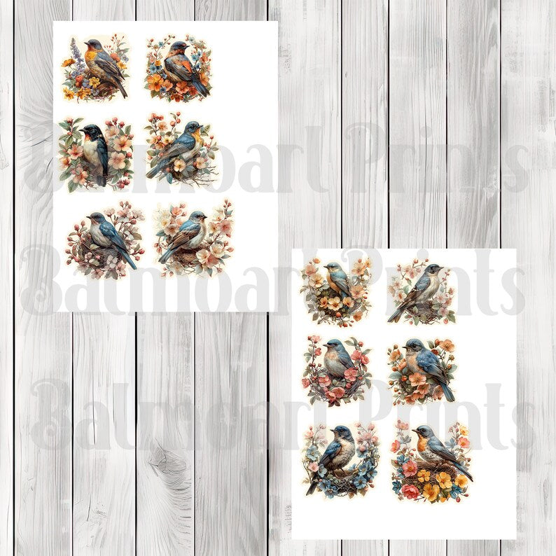 Vintage Bird Fussy Cuts - Junk Journal , Printable Journal, Junk Journal Tags, Junk Journal Ephemera