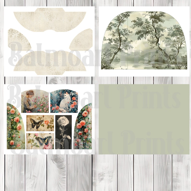 Shabby Vintage Rose Folio Kit - Journal Paper Set, Junk Journal Pages, Junk Journal Folio, Printable Journal, Scrapbook Paper, Shabby Chic
