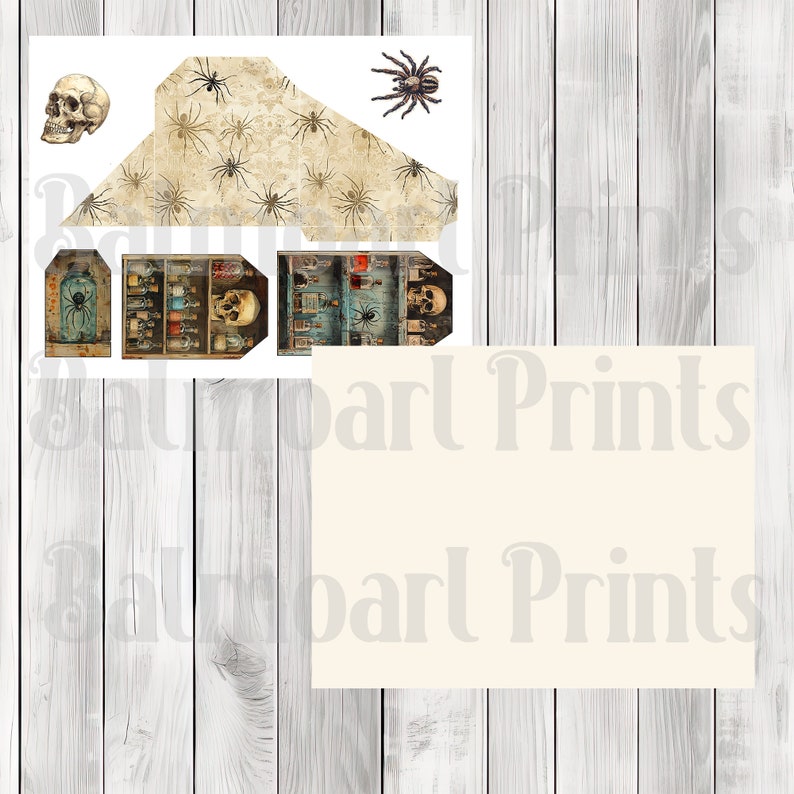 Halloween Specimen Loaded Tag Kit - Loaded Tags | Ephemera Labels | Paper Craft | Junk Journal Images Clip Art | Fussy Cut