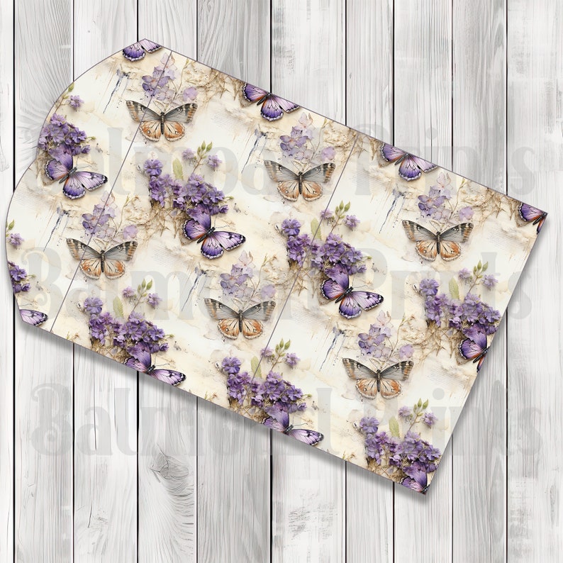 Lavender Floral Folio Kit - Journal Paper Set, Junk Journal Folio, Printable Journal, Scrapbook Paper, Vintage Butterfly