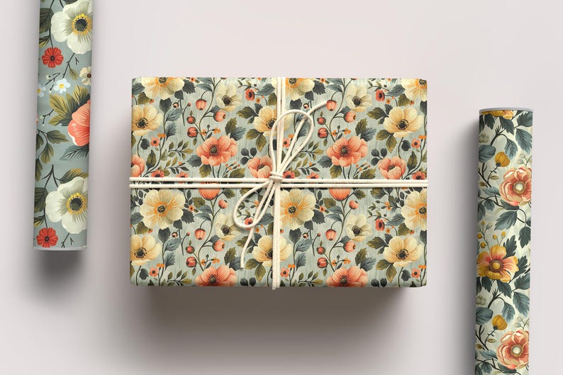 Soft Green Florals - Seamless Pattern - Digital Paper - Printable Journal, Scrapbook Paper, Seamless