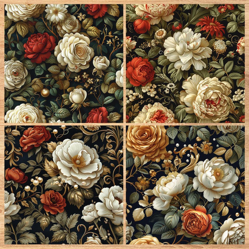 Baroque Opulence - Seamless Pattern - Digital Paper - Printable Journal, Scrapbook Paper, Seamless
