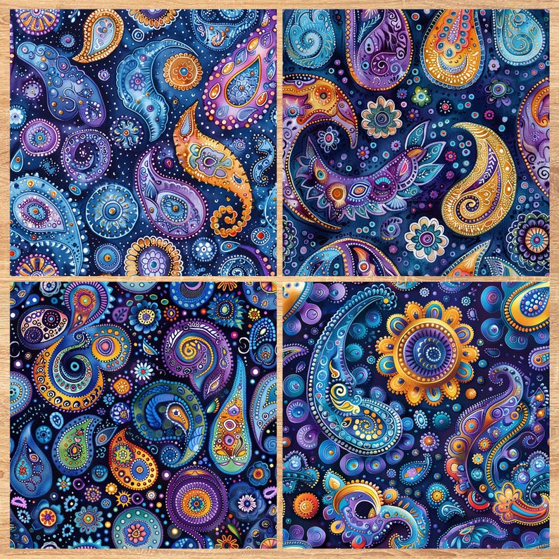 Purple Paisley- Seamless Pattern - Digital Paper - Printable Journal, Scrapbook Paper, Seamless