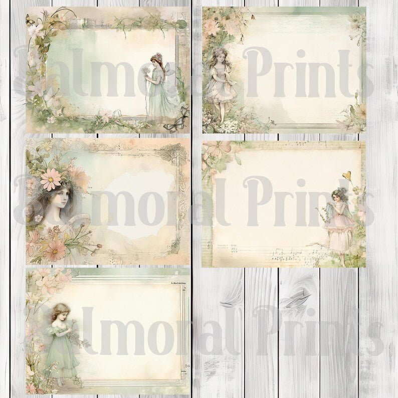 Springtime Fairy - Junk Journal Kit, Journal Pages, Papers, Ephemera, Tags, Printable, Scrapbook Kit, Digital Download