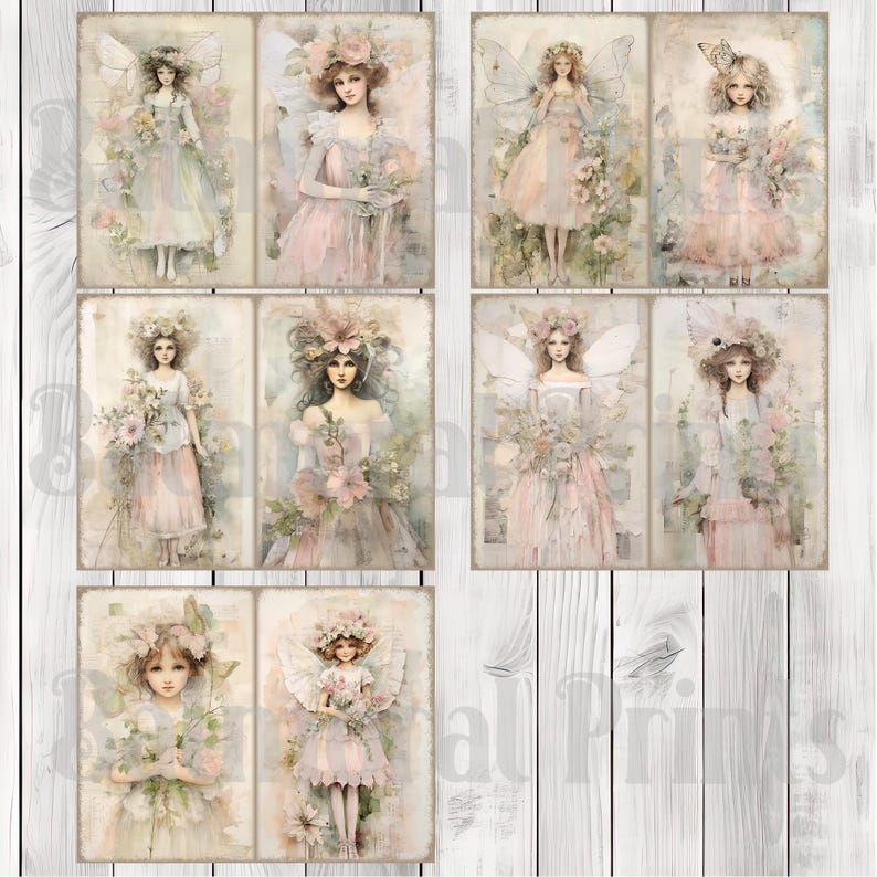 Springtime Fairy - Junk Journal Kit, Journal Pages, Papers, Ephemera, Tags, Printable, Scrapbook Kit, Digital Download