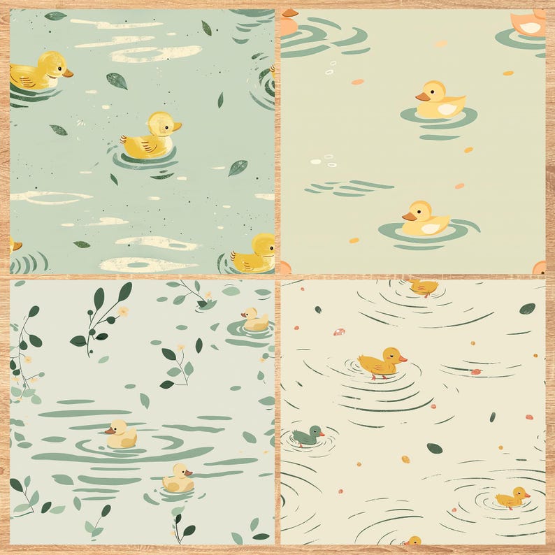 Simple Ducks - Seamless Pattern - Digital Paper - Printable Journal, Scrapbook Paper, Seamless