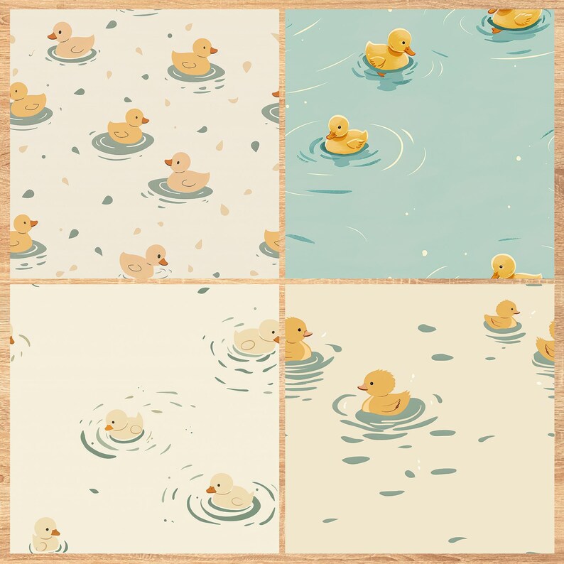 Simple Ducks - Seamless Pattern - Digital Paper - Printable Journal, Scrapbook Paper, Seamless