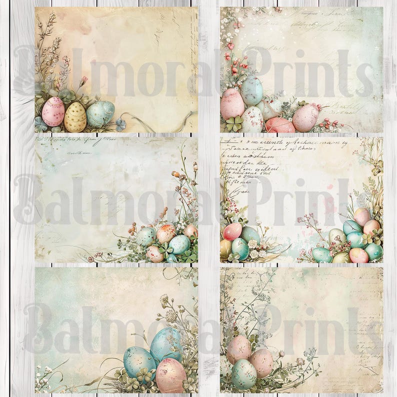 Vintage Easter Egg - Journal Paper Set, Junk Journal Pages, Junk Journal Paper, Printable Journal, Scrapbook Paper, Digital Paper