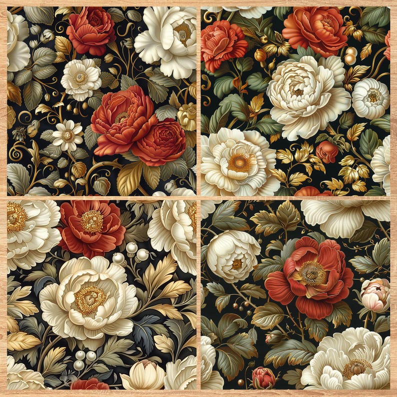 Baroque Opulence - Seamless Pattern - Digital Paper - Printable Journal, Scrapbook Paper, Seamless