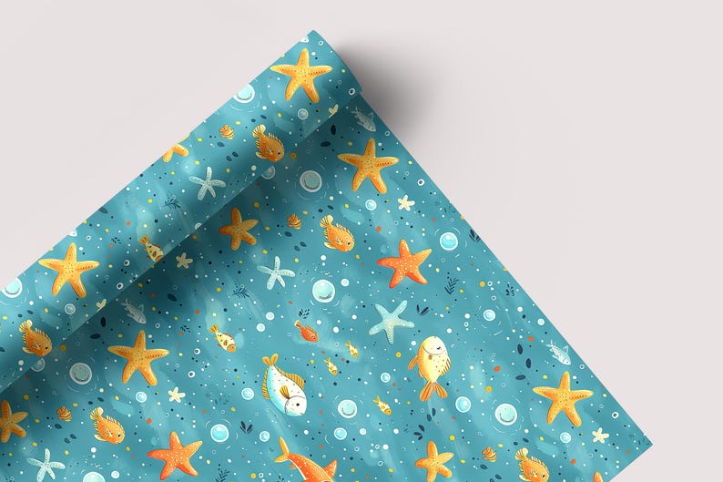 Tiny Fish - Seamless Pattern - Digital Paper - Printable Journal, Scrapbook Paper, Seamless