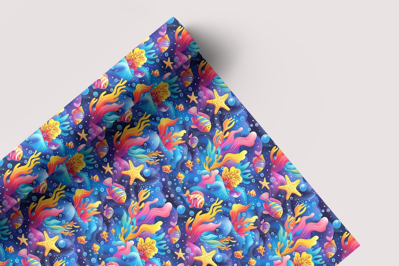 Rainbow Reef - Seamless Pattern - Digital Paper - Printable Journal, Scrapbook Paper, Seamless