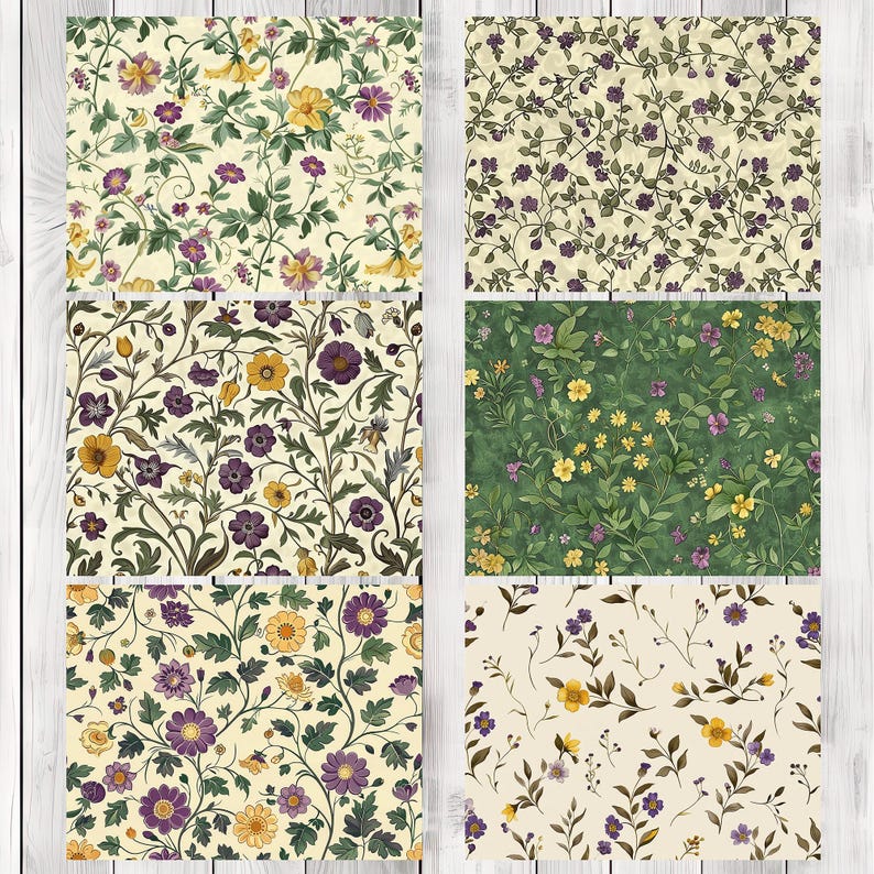 Vintage Spring Floral - Journal Paper Set, Junk Journal Pages, Junk Journal Paper, Printable Journal, Scrapbook Paper, Digital Paper