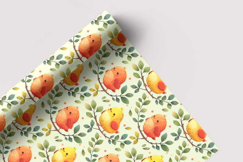 Springtime Birds - Seamless Pattern - Digital Paper - Printable Journal, Scrapbook Paper, Seamless