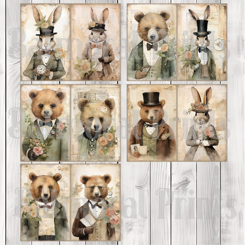 Whimsical Victorian Tale - Journal Paper Set, Junk Journal Pages, Flower, Journal Paper, Printable Journal, Scrapbook Paper, Digital Paper