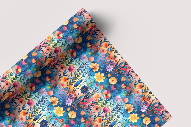 Bright Watercolor Florals - Seamless Pattern - Digital Paper - Printable Journal, Scrapbook Paper, Seamless