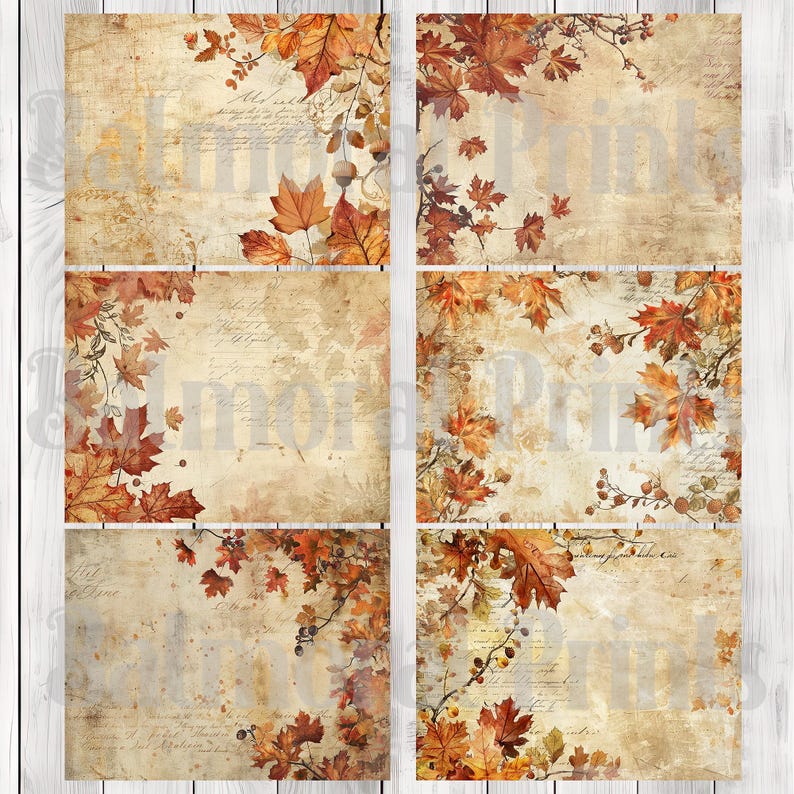 Autumnal Elegance - Journal Paper Set, Junk Journal Pages, Junk Journal Paper, Printable Journal, Scrapbook Paper, Digital Paper