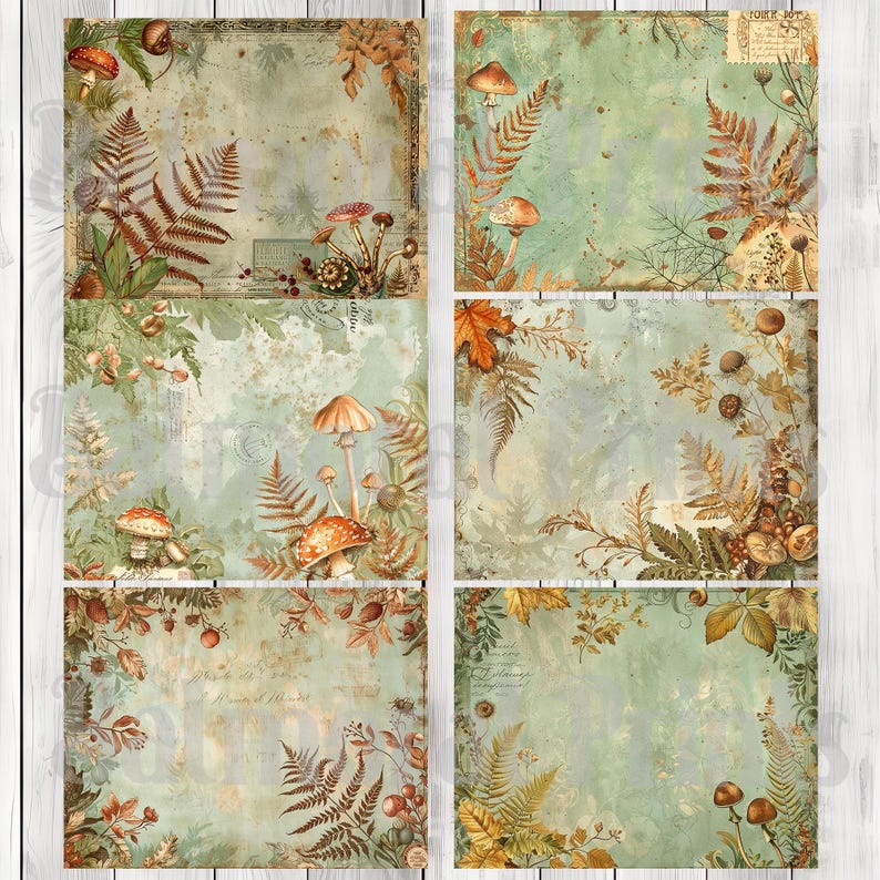 Sage and Chestnut Woodland - Journal Paper Set, Junk Journal Pages, Junk Journal Paper, Printable Journal, Scrapbook Paper, Digital Paper