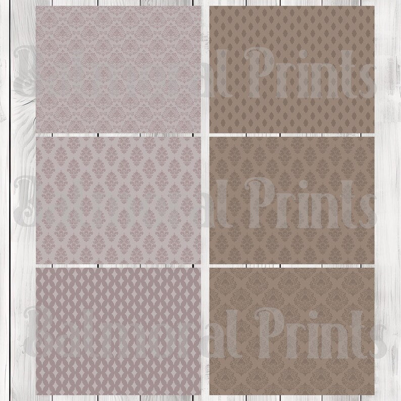 Mauve and Cream - Journal Paper Set, Junk Journal Pages, Junk Journal Paper, Printable Journal, Scrapbook Paper, Digital Paper