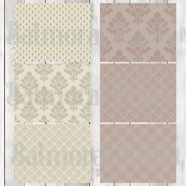 Mauve and Cream - Journal Paper Set, Junk Journal Pages, Junk Journal Paper, Printable Journal, Scrapbook Paper, Digital Paper