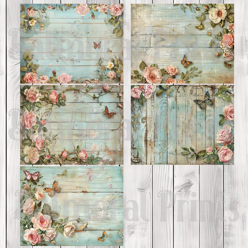 Shabby Chic Rose - Junk Journal Kit, Journal Pages, Papers, Ephemera, Tags, Printable, Scrapbook Kit, Digital Download