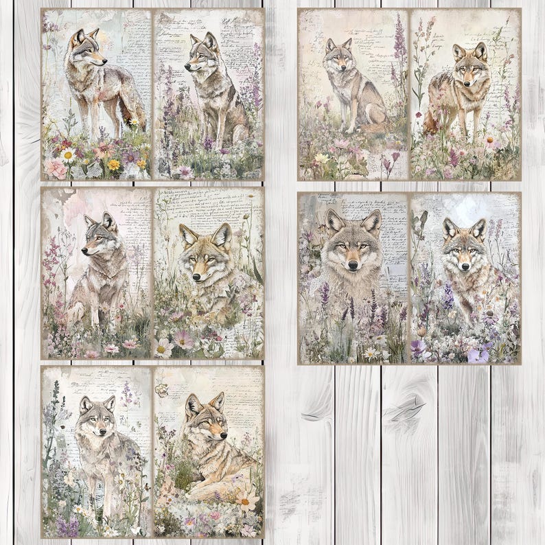 Lupine Meadow - Junk Journal Pages, Journal Paper Set, Bird Junk Journal Paper, Printable Journal, Scrapbook Paper, Digital Paper