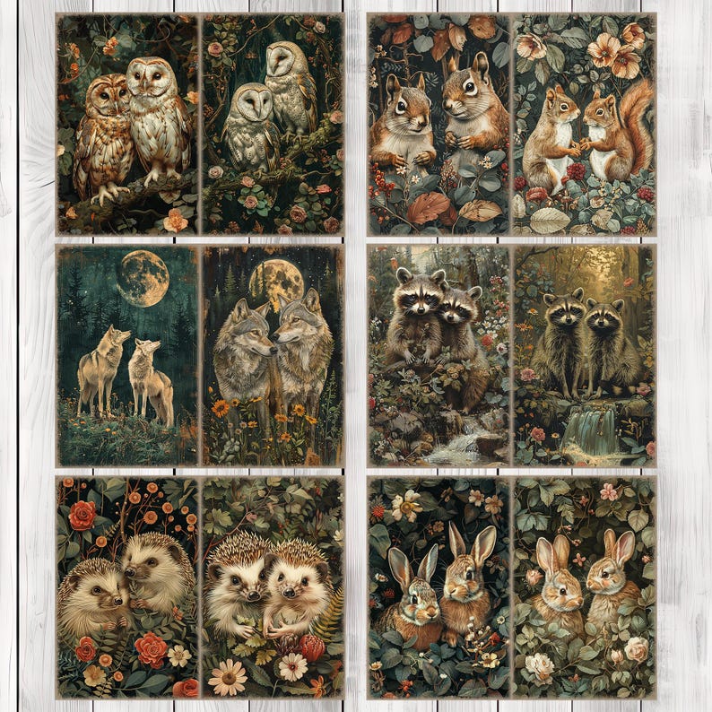 Woodland Companions - Junk Journal Kit, Journal Pages, Papers, Ephemera, Tags, Printable, Scrapbook Kit, Digital Download