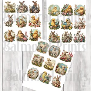 Vintage Easter Fussy Cuts - Junk Journal , Printable Journal, Junk Journal Tags, Junk Journal Ephemera, Scrapbooking